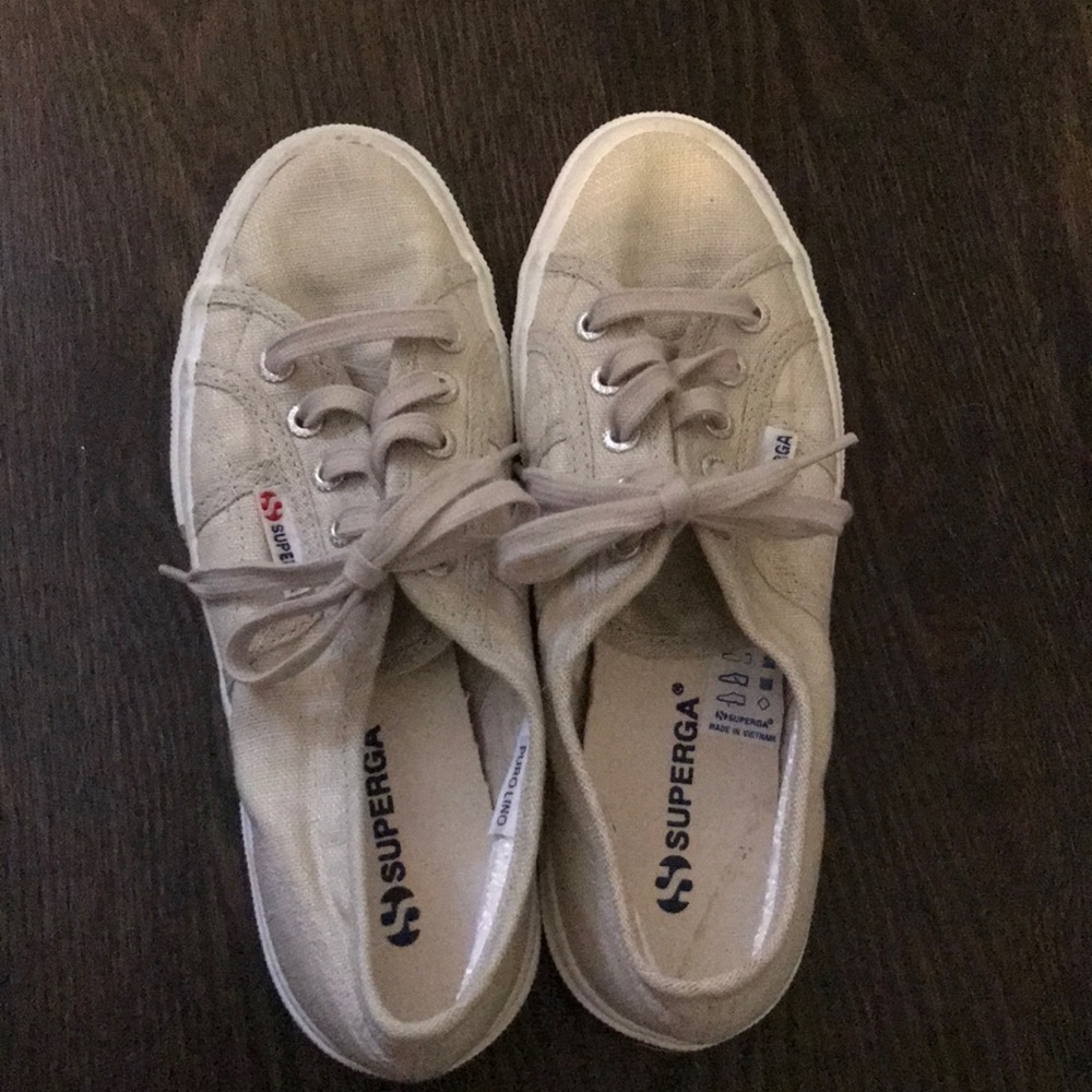 Anthropologie Superga linen tennis shoes